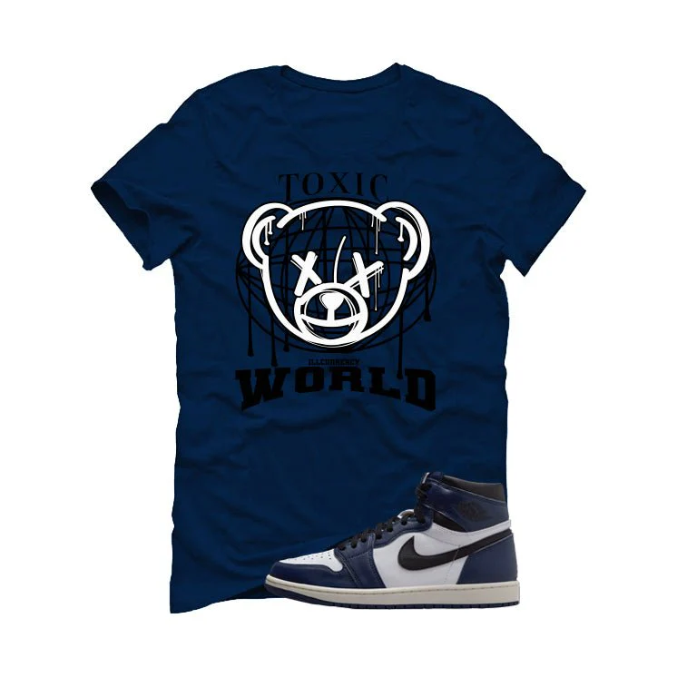 Air Jordan 1 High OG Midnight Navy Navy Blue T-Shirt (Toxic World)| illcurrency - Image 2