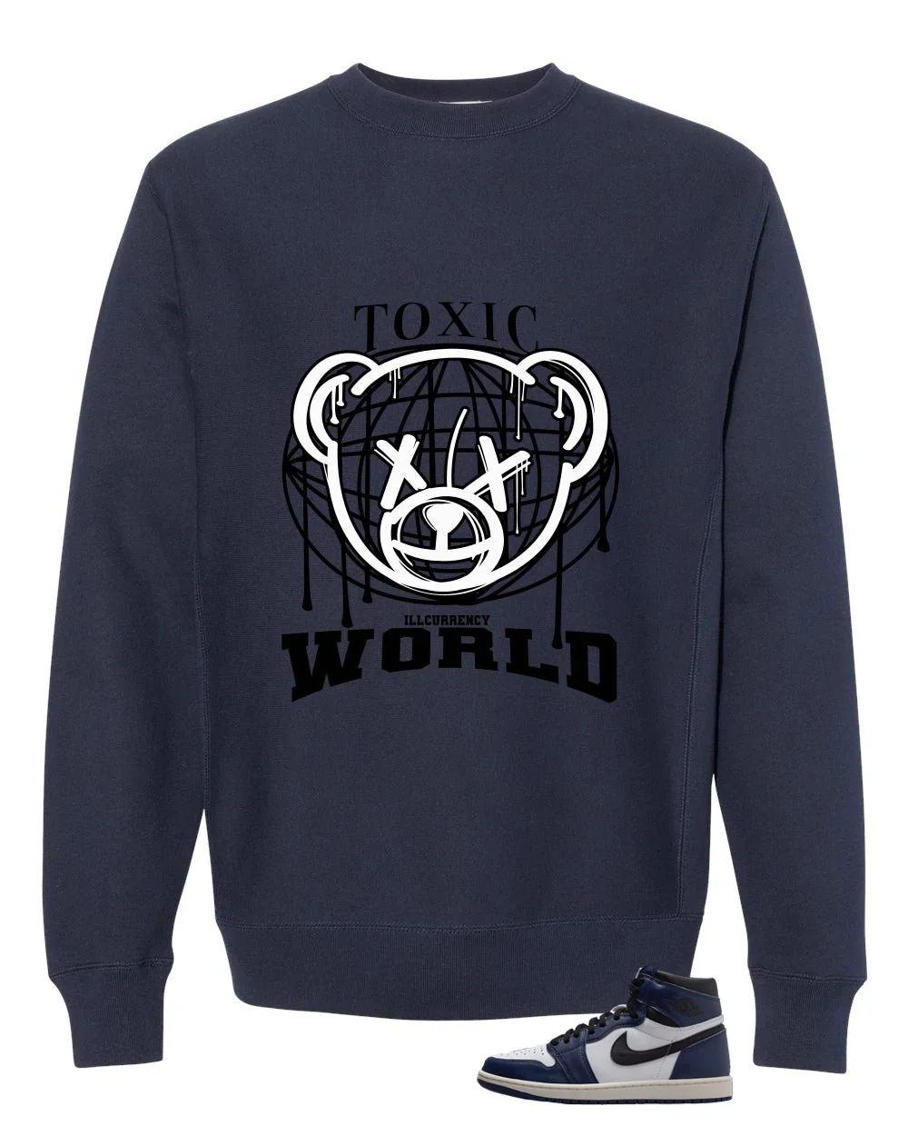 Air Jordan 1 High OG Midnight Navy Navy Blue T-Shirt (Toxic World)| illcurrency - Image 4