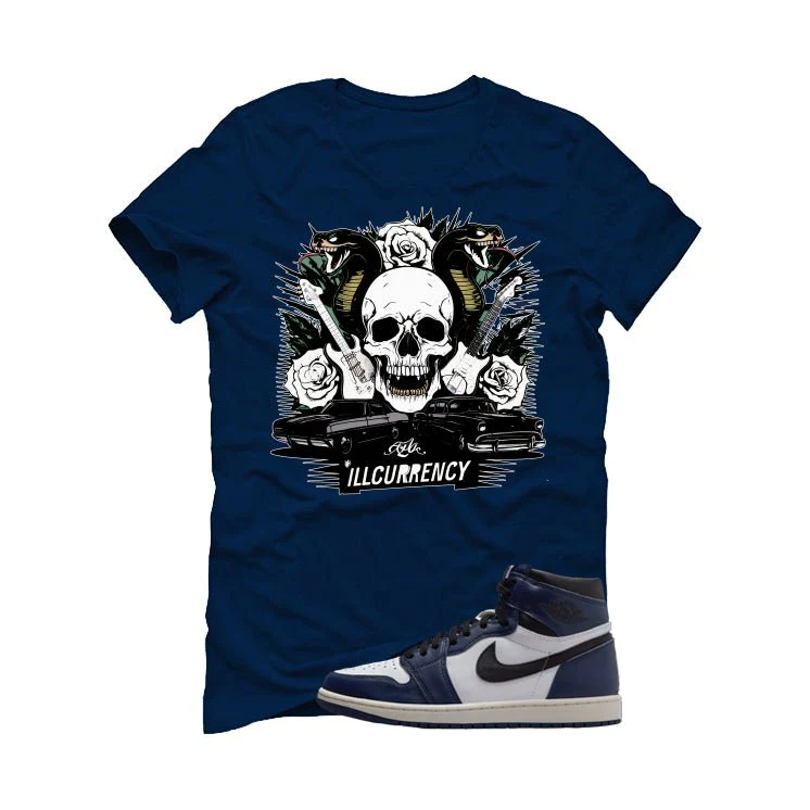 Air Jordan 1 High OG Midnight Navy Navy Blue T-Shirt (Vintage Illcurrency)| illcurrency - Image 2