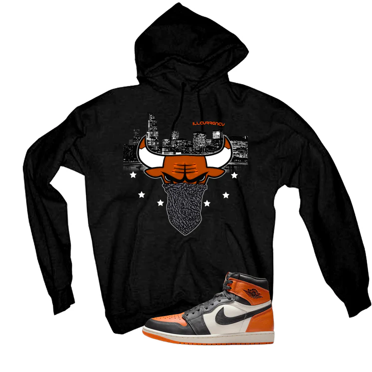 Air Jordan 1 High OG Shattered Backboard Black T-Shirt (Bulls Head)| illcurrency - Image 3