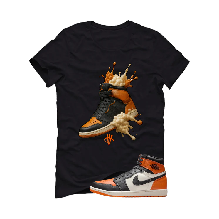 Air Jordan 1 High OG Shattered Backboard Black T-Shirt (Splash Shoe)| illcurrency - Image 2