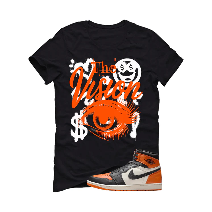 Air Jordan 1 High OG Shattered Backboard Black T-Shirt (The Vision)| illcurrency - Image 2