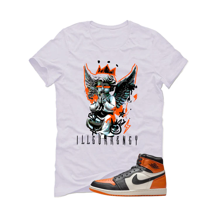 Air Jordan 1 High OG Shattered Backboard White T-Shirt (Graffiti Angel)| illcurrency - Image 2