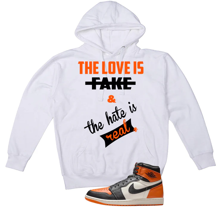 Air Jordan 1 High OG Shattered Backboard White T-Shirt (Love Is Fake)| illcurrency - Image 3