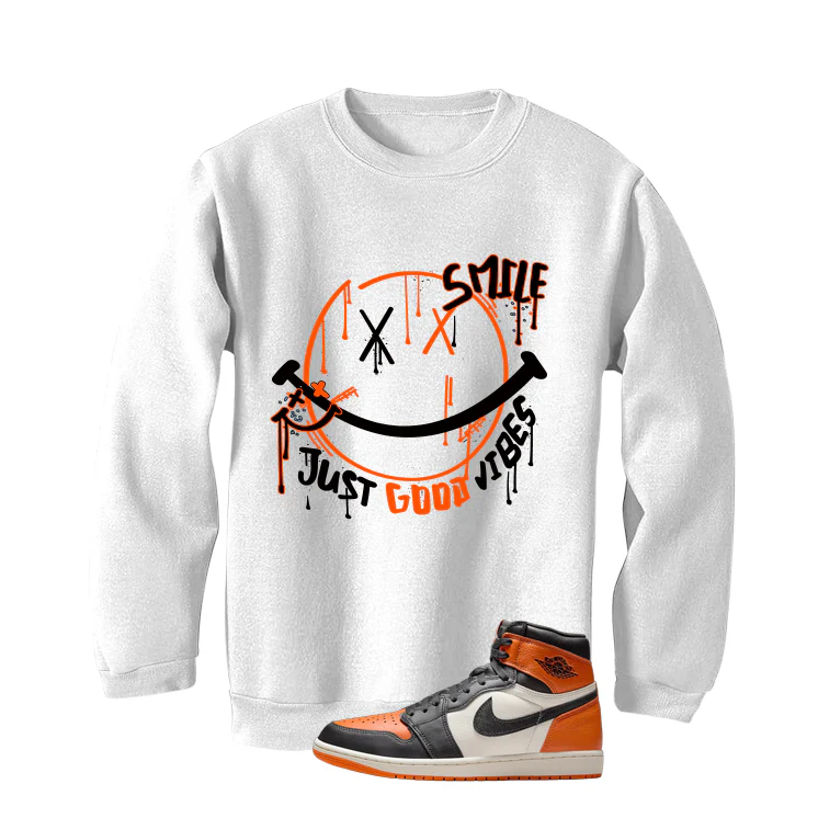 Air Jordan 1 High OG Shattered Backboard White T-Shirt (Smile)| illcurrency - Image 4
