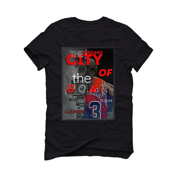 Air Jordan 1 High OG “Spider-Man: Across the Spider-Verse” | ILLCURRENCY Black T-Shirt (CITY OF THE GOAT) - Image 2