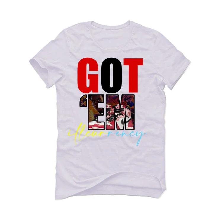 Air Jordan 1 High OG “Spider-Man: Across the Spider-Verse” | ILLCURRENCY White T-Shirt (Got Em) - Image 2