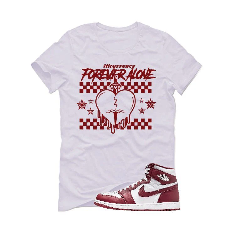 Air Jordan 1 High OG “Team Red” | illcurrency White T-Shirt (Forever Alone) - Image 2