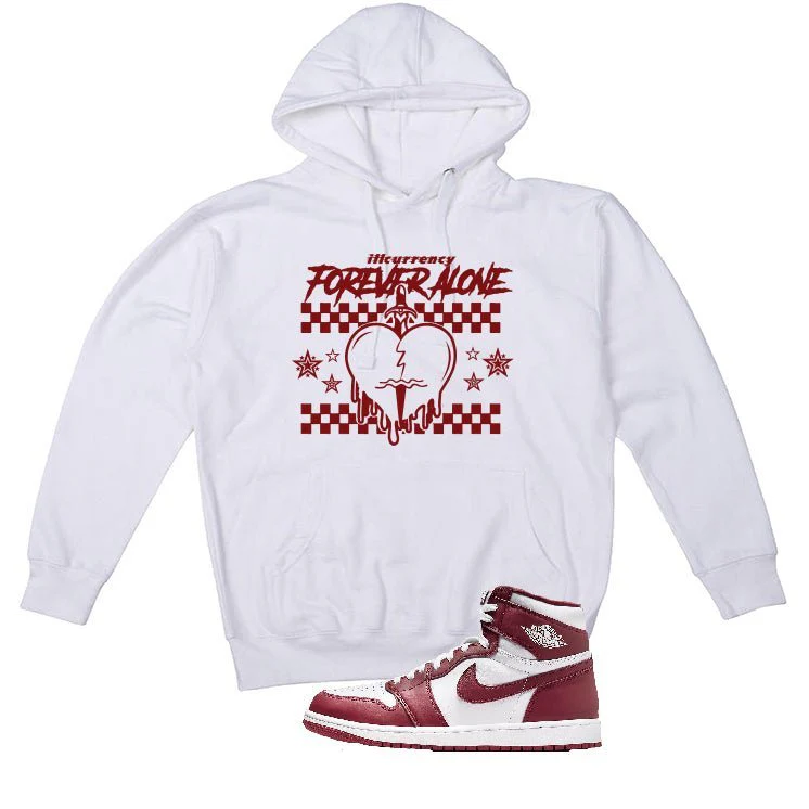 Air Jordan 1 High OG “Team Red” | illcurrency White T-Shirt (Forever Alone) - Image 3