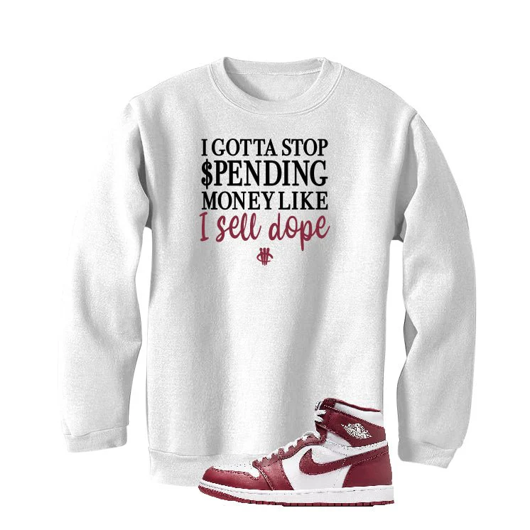 Air Jordan 1 High OG “Team Red” | illcurrency White T-Shirt (Gotta Stop Spending Money) - Image 4