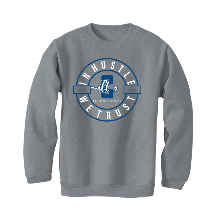 Air Jordan 1 High OG “True Blue” Grey T-Shirt (In Hustle We Trust) - Image 3