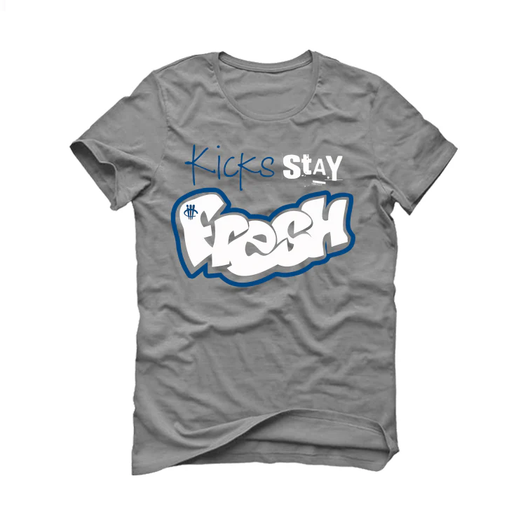 Air Jordan 1 High OG “True Blue” Grey T-Shirt (Kicks Stay Fresh) - Image 2