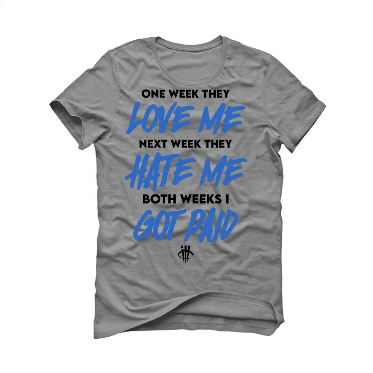 Air Jordan 1 High OG “True Blue” Grey T-Shirt (Paid) - Image 2