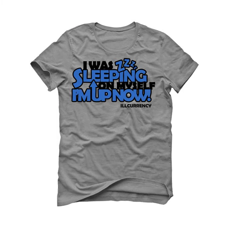 Air Jordan 1 High OG “True Blue” Grey T-Shirt (SLEEPING ON MYSELF) - Image 2