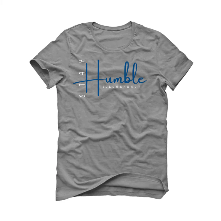 Air Jordan 1 High OG “True Blue” Grey T-Shirt (Stay Humble) - Image 2