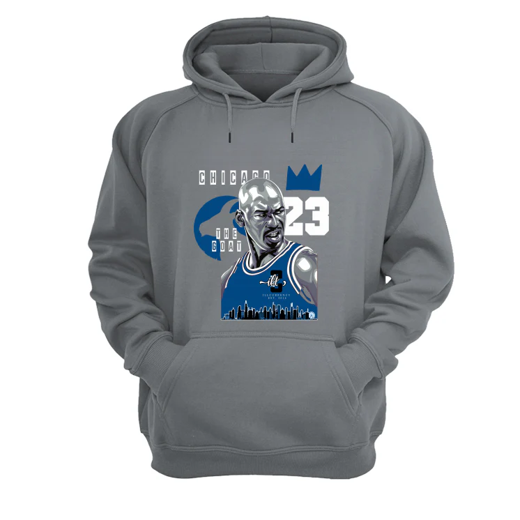 Air Jordan 1 High OG “True Blue” Grey T-Shirt (The Goat) - Image 2