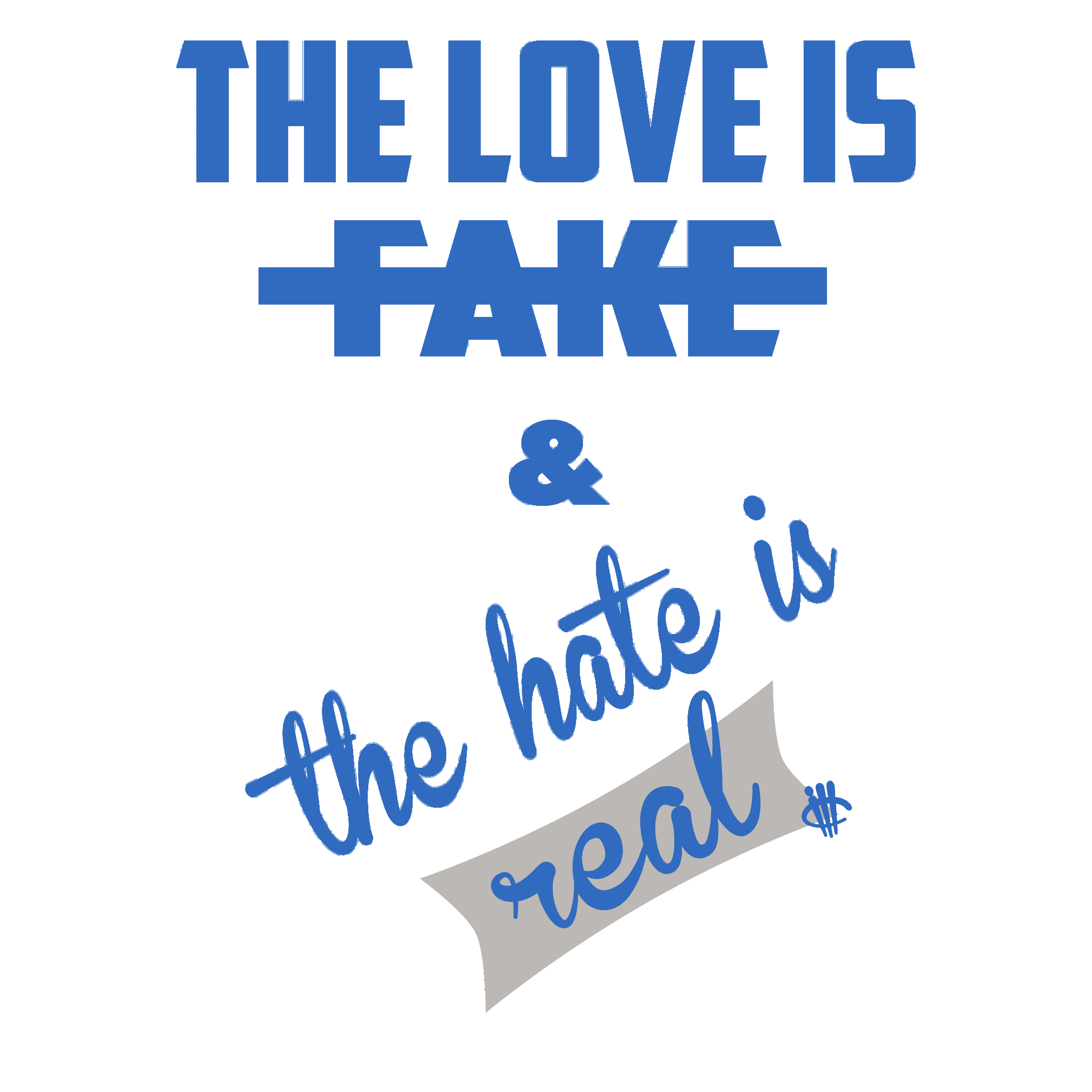 Air Jordan 1 High OG “True Blue” White T-Shirt (Love is Fake)