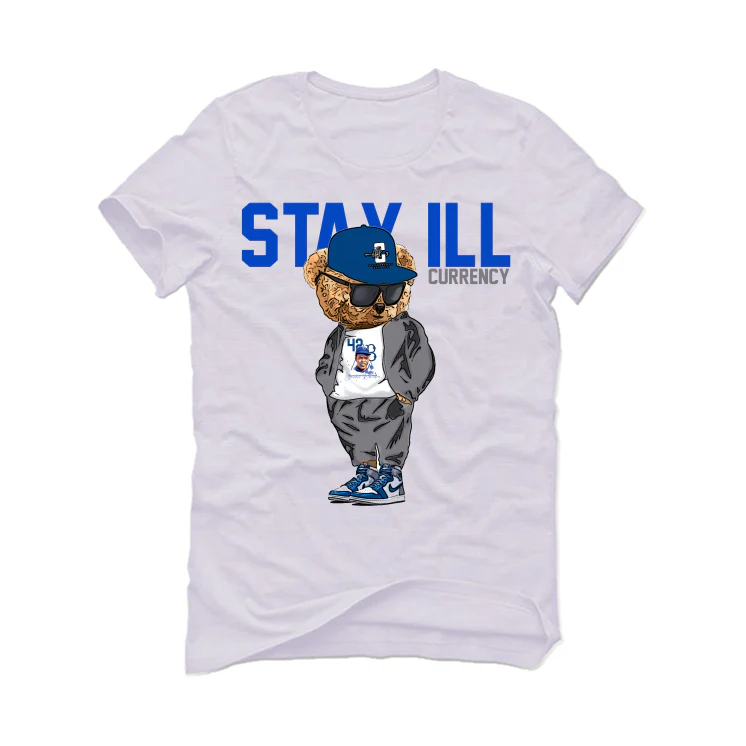 Air Jordan 1 High OG “True Blue” White T-Shirt (Stay ill Bear) - Image 2