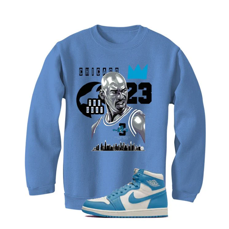 Air Jordan 1 High OG UNC Reimagined Carolina Blue T-Shirt (The Goat)| illcurrency - Image 4