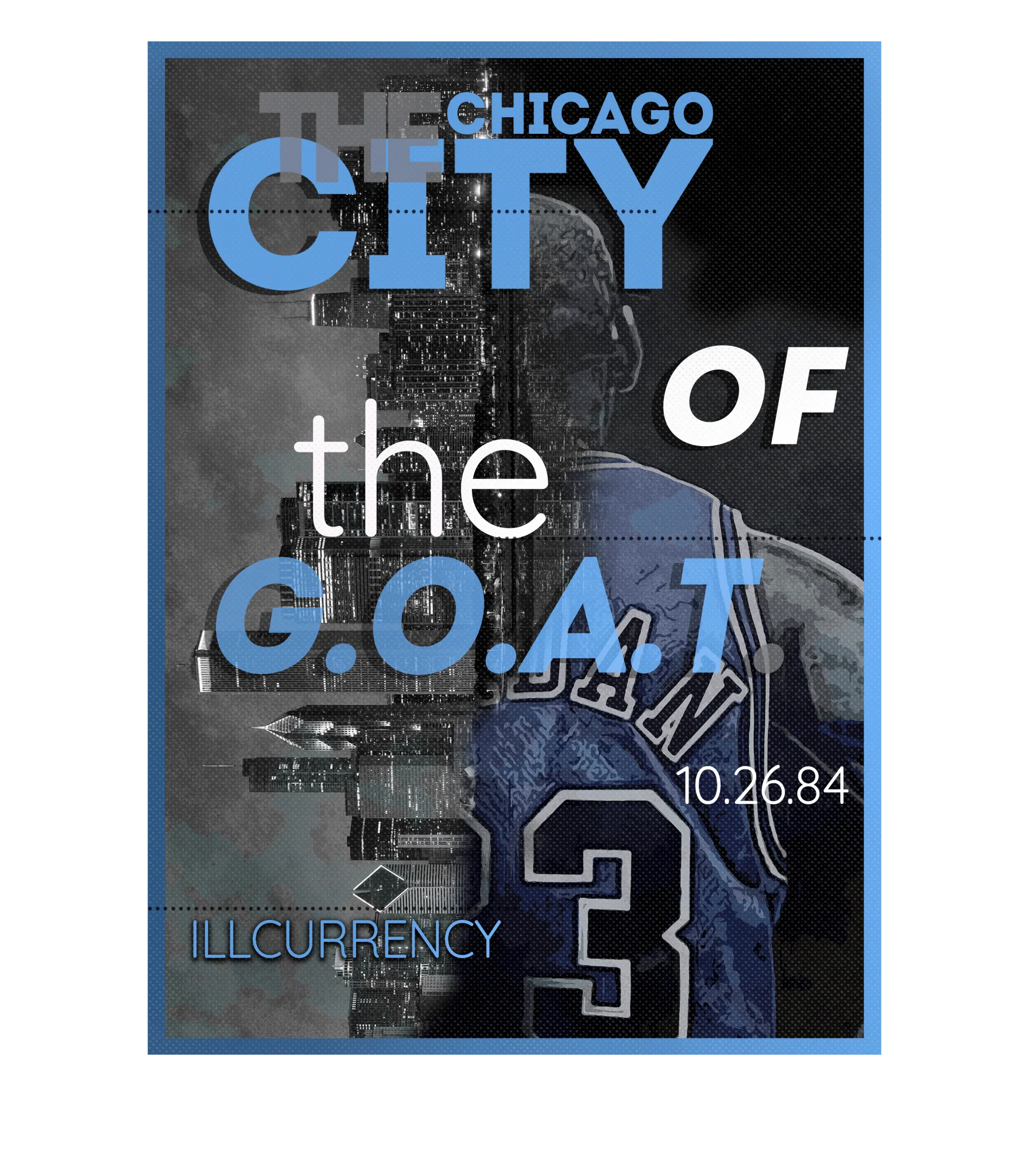 AIR JORDAN 1 HIGH OG “UNIVERSITY BLUE”| ILLCURRENCY White T-Shirt (CITY OF THE GOAT)