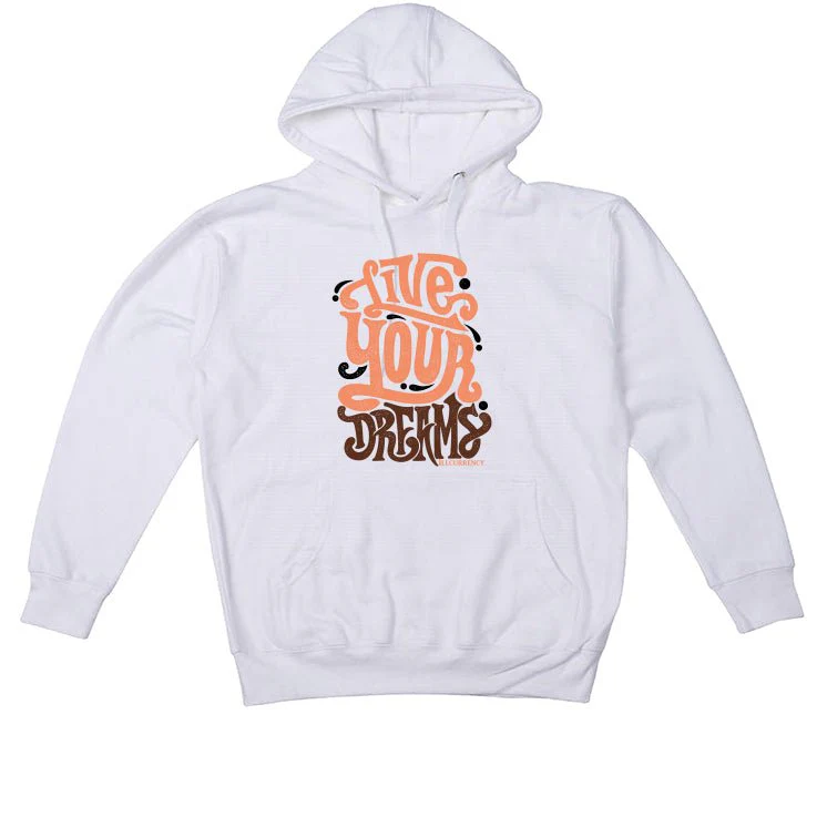 Air Jordan 1 High OG WMNS “Dusted Clay” | illcurrency White T-Shirt (LIVE YOUR DREAMS) - Image 3