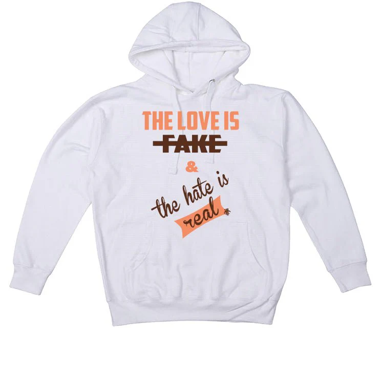 Air Jordan 1 High OG WMNS “Dusted Clay” | illcurrency White T-Shirt (Love is Fake) - Image 3