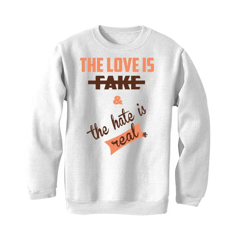 Air Jordan 1 High OG WMNS “Dusted Clay” | illcurrency White T-Shirt (Love is Fake) - Image 4