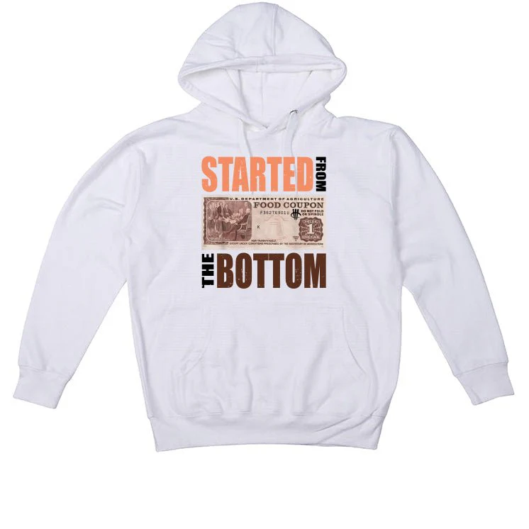 Air Jordan 1 High OG WMNS “Dusted Clay” | illcurrency White T-Shirt (Started From The Bottom) - Image 3