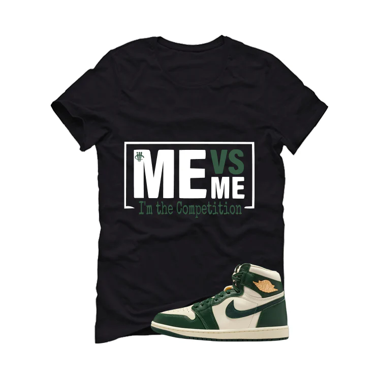 Air Jordan 1 High OG WMNS Fir Matching T-Shirt, Sweatshirts & Hoodies Black T-Shirt (Me Vs Me)| illcurrency - Image 2