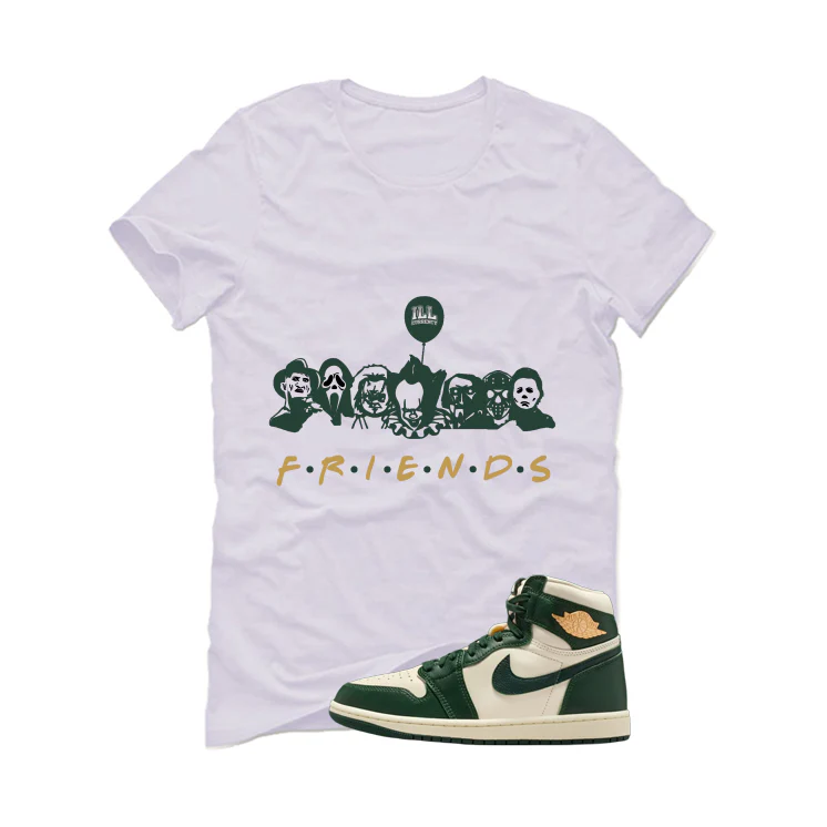 Air Jordan 1 High OG WMNS Fir Matching T-Shirt, Sweatshirts & Hoodies White T-Shirt (Friends)| illcurrency - Image 2