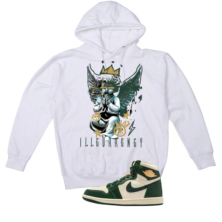 Air Jordan 1 High OG WMNS Fir Matching T-Shirt, Sweatshirts & Hoodies White T-Shirt (Graffiti Angel)| illcurrency - Image 3