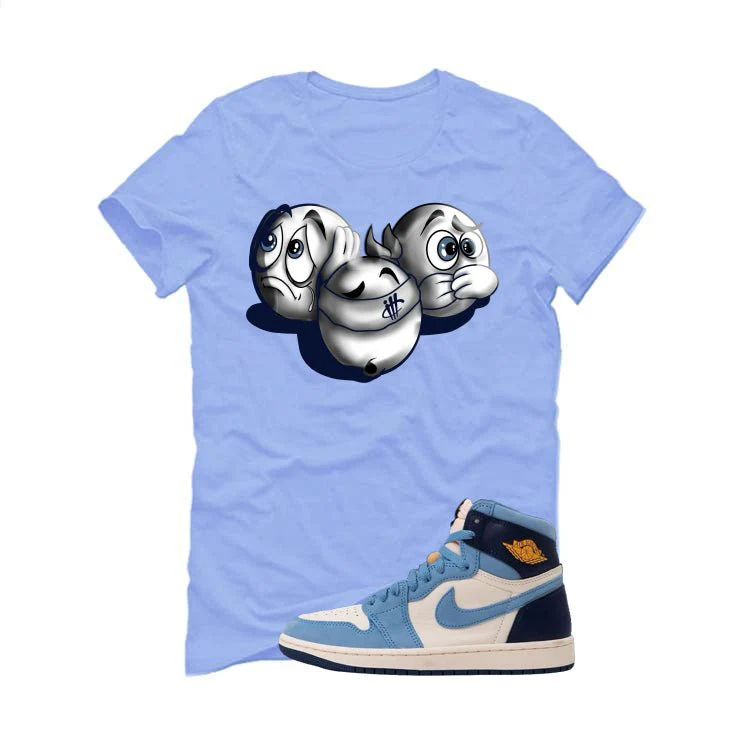 Air Jordan 1 High OG WMNS First in Flight Carolina Blue T-Shirt (SEE NO EVIL)| illcurrency - Image 2