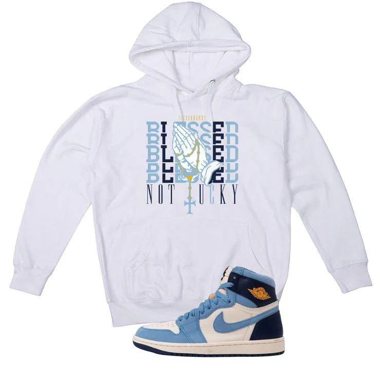 Air Jordan 1 High OG WMNS First in Flight White T-Shirt (Blessed not lucky)| illcurrency - Image 3