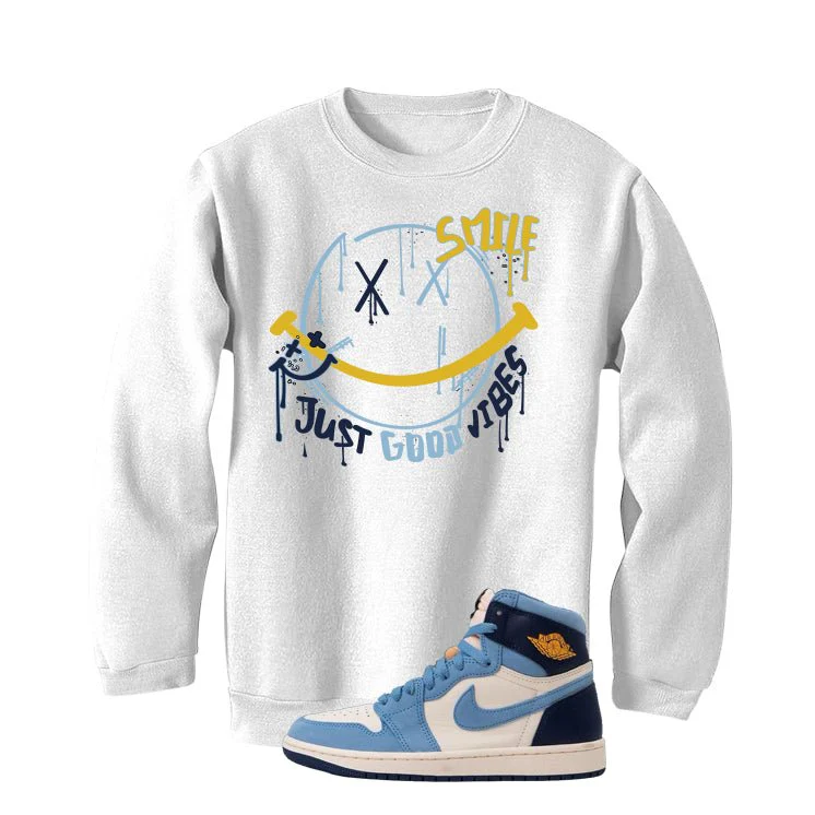 Air Jordan 1 High OG WMNS First in Flight White T-Shirt (Smile)| illcurrency - Image 4