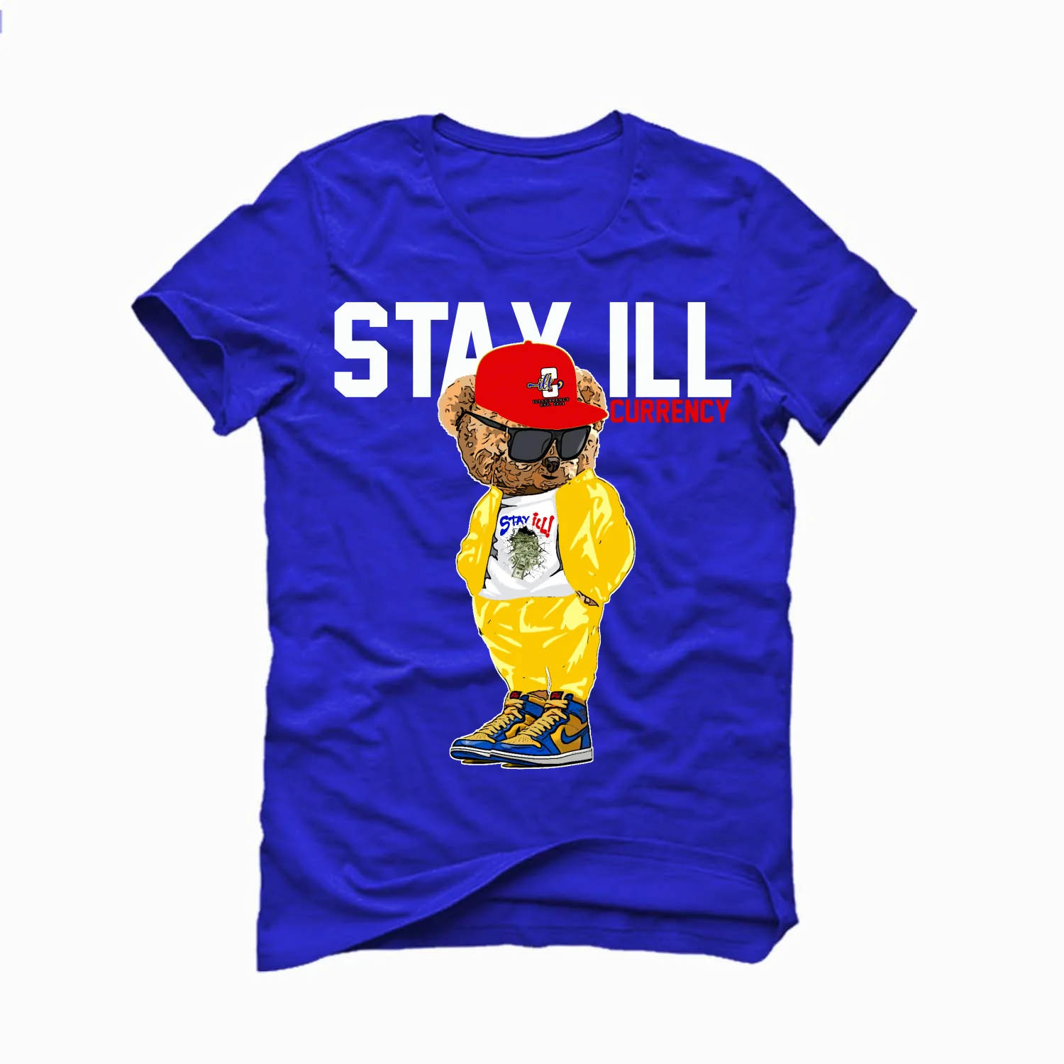 Air Jordan 1 High OG WMNS “Reverse Laney” Royal Blue T-Shirt (Stay ill Bear) - Image 2