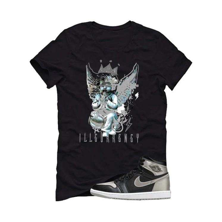 Air Jordan 1 High OG WMNS Satin Shadow Black T-Shirt (Graffiti Angel)| illcurrency - Image 2