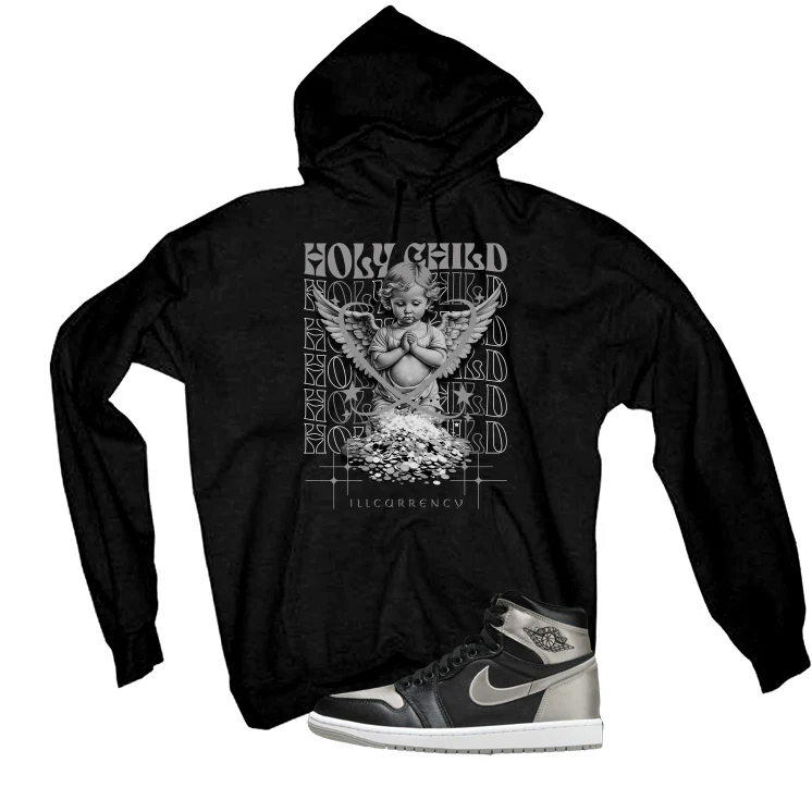Air Jordan 1 High OG WMNS Satin Shadow Black T-Shirt (Holy Child)| illcurrency - Image 3