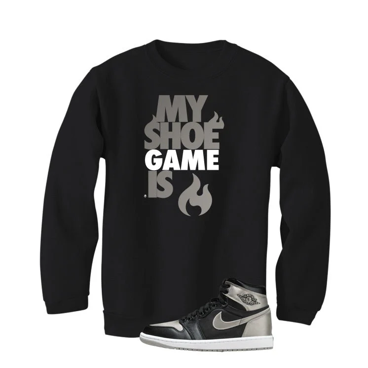 Air Jordan 1 High OG WMNS Satin Shadow Black T-Shirt (My Shoe Game Is)| illcurrency - Image 4