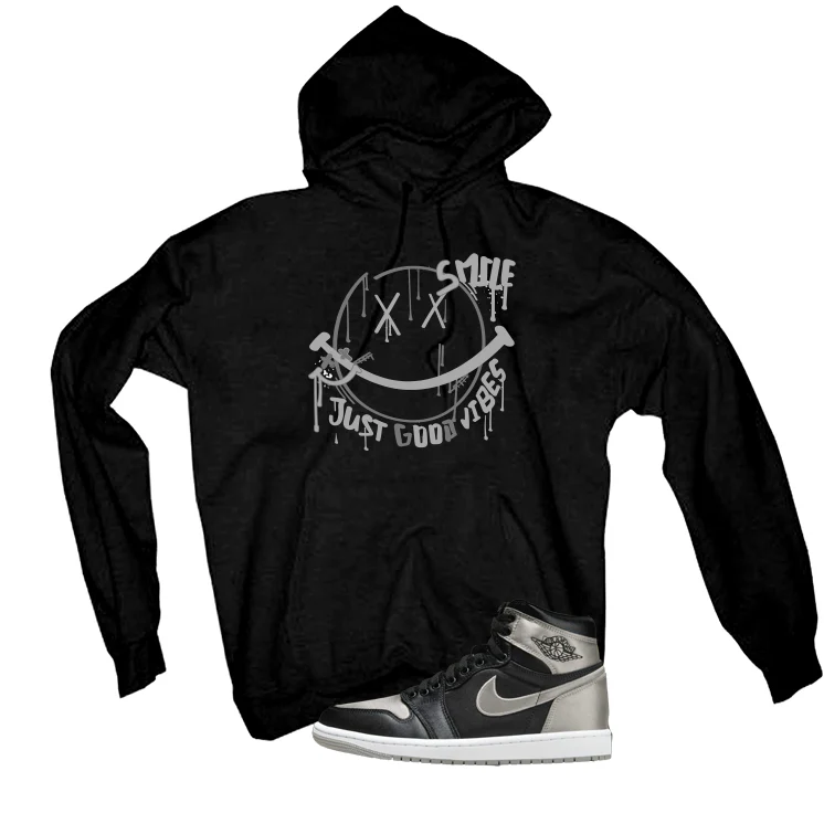 Air Jordan 1 High OG WMNS Satin Shadow Black T-Shirt (Smile)| illcurrency - Image 3