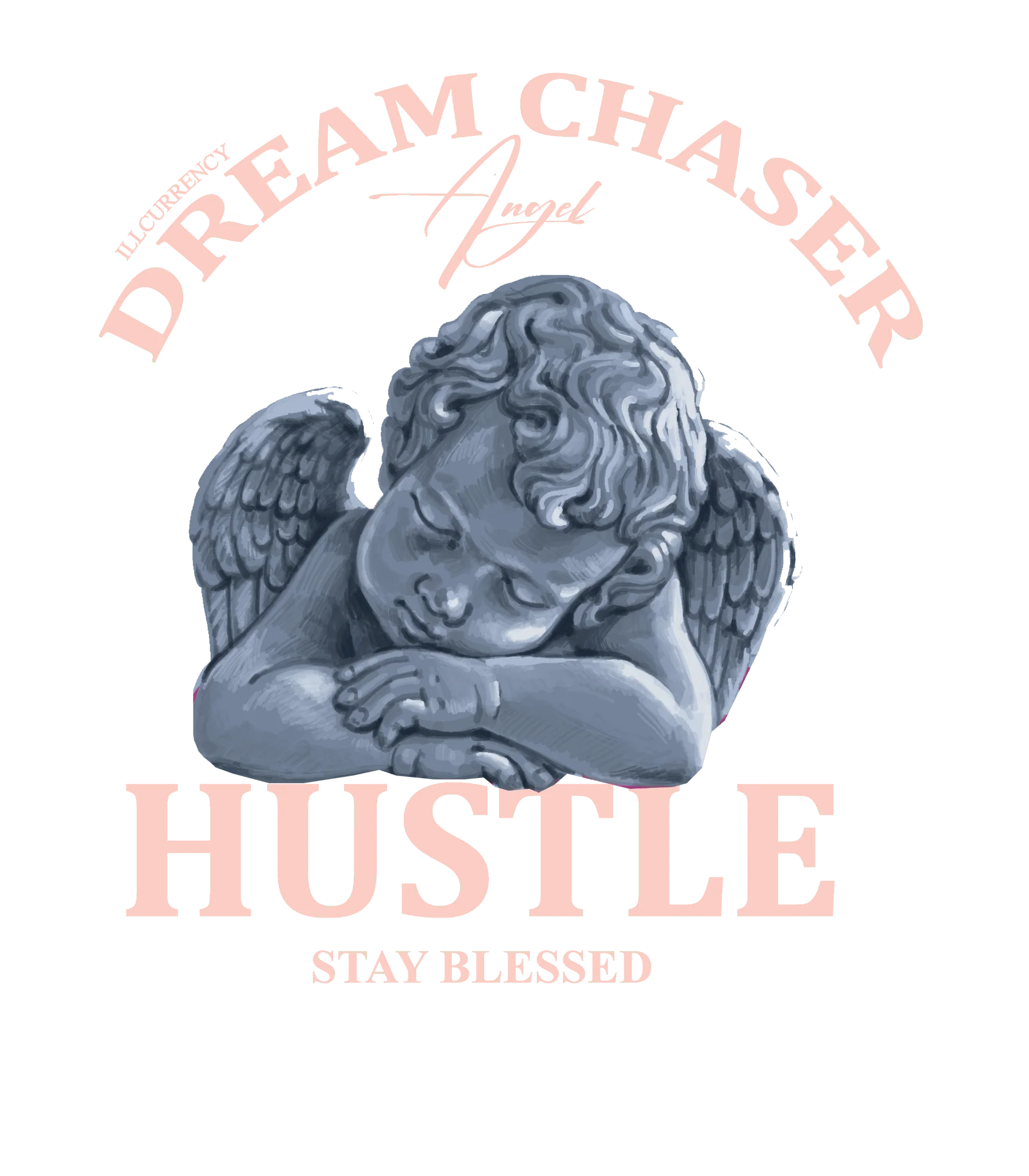 Air Jordan 1 High OG WMNS Washed Pink | ILLCURRENCY White T-Shirt (Dream Chaser Angel)