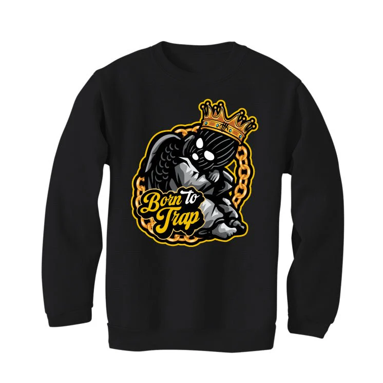 Air Jordan 1 High OG “Yellow Ochre” | illcurrency Black T-Shirt (BORN HUSTLER) - Image 4