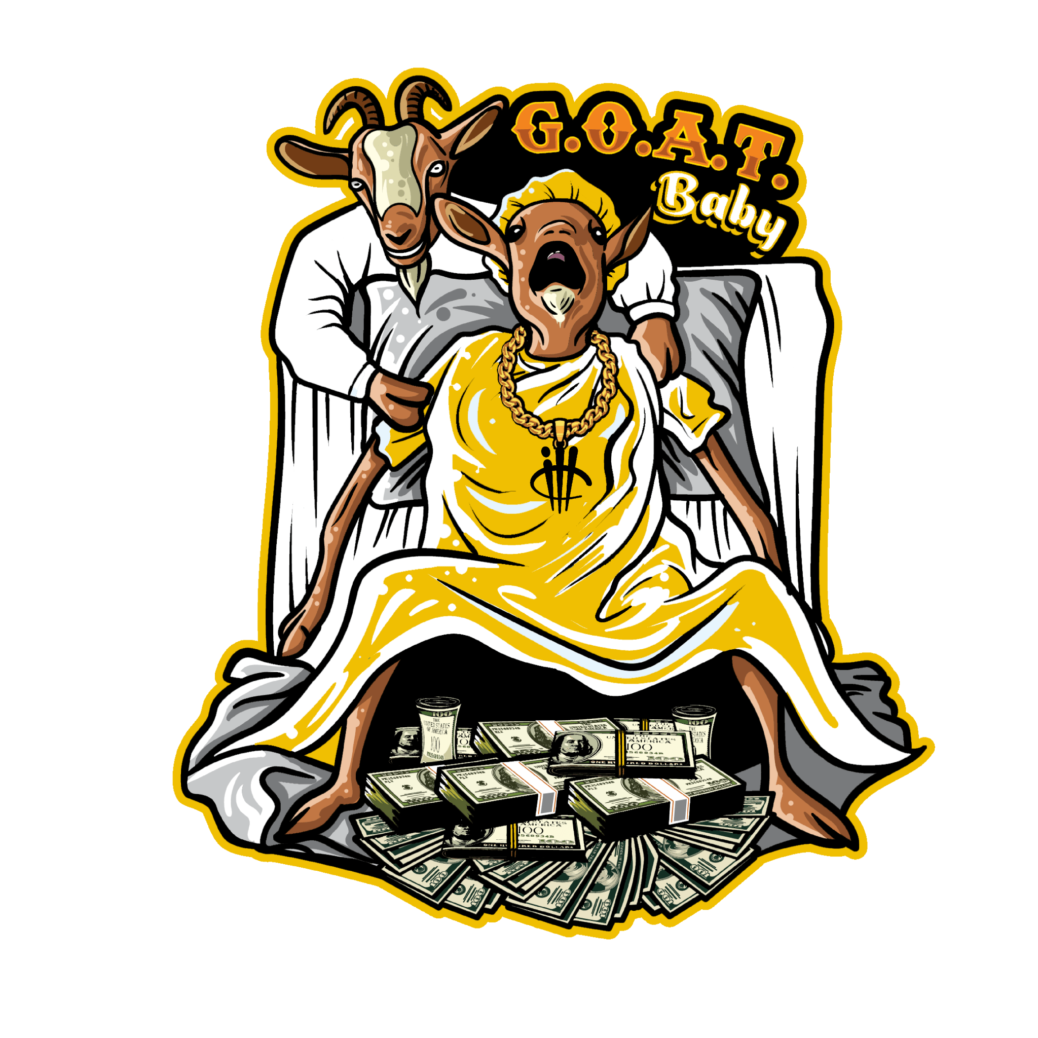 Air Jordan 1 High OG “Yellow Ochre” | illcurrency Black T-Shirt (Goat baby)