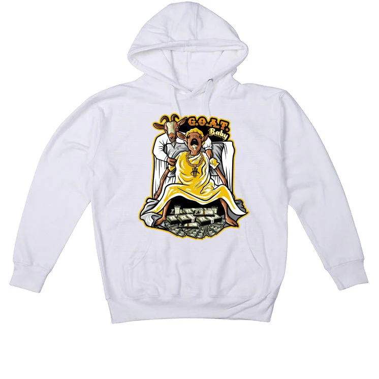 Air Jordan 1 High OG “Yellow Ochre” | illcurrency White T-Shirt (Goat baby) - Image 3