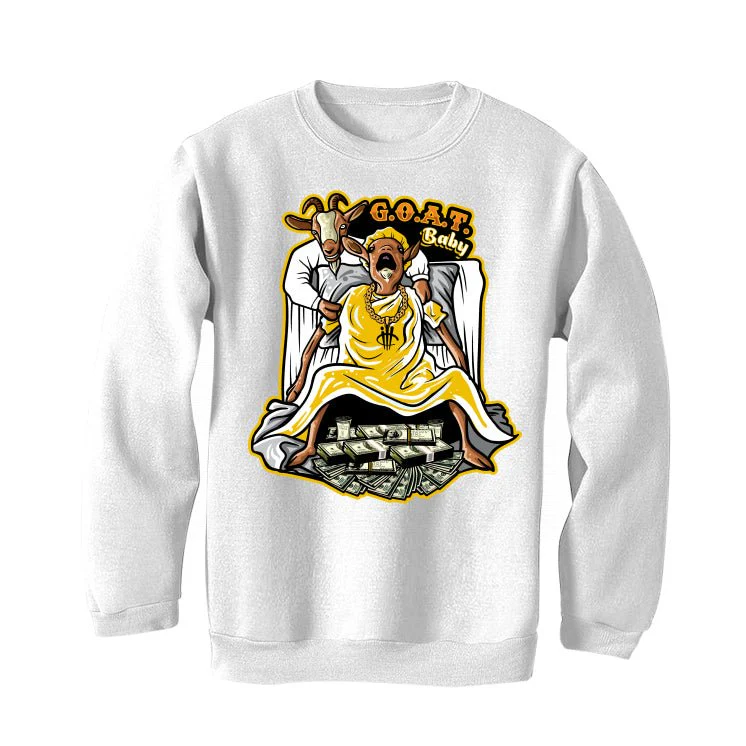 Air Jordan 1 High OG “Yellow Ochre” | illcurrency White T-Shirt (Goat baby) - Image 4