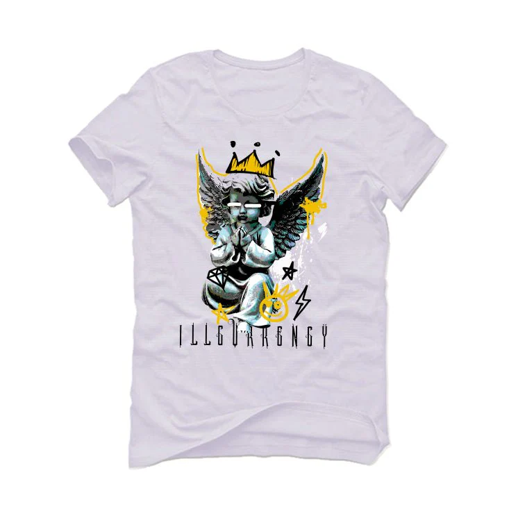 Air Jordan 1 High OG “Yellow Ochre” | illcurrency White T-Shirt (Graffiti Angel) - Image 2