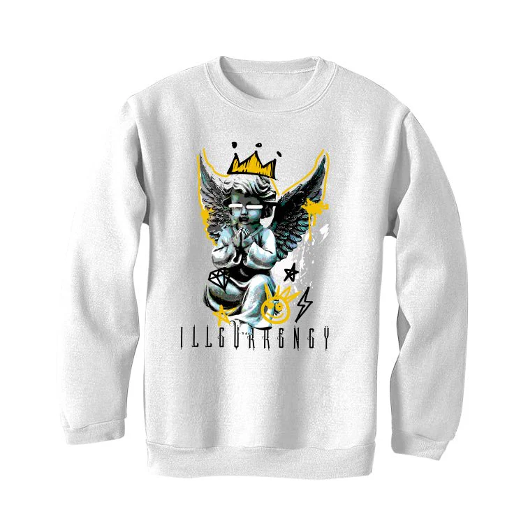 Air Jordan 1 High OG “Yellow Ochre” | illcurrency White T-Shirt (Graffiti Angel) - Image 4