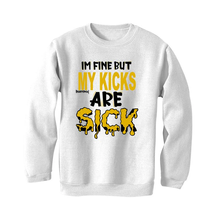 Air Jordan 1 High OG “Yellow Ochre” | illcurrency White T-Shirt (IM FINE BUT MY KICKS ARE SICK) - Image 4