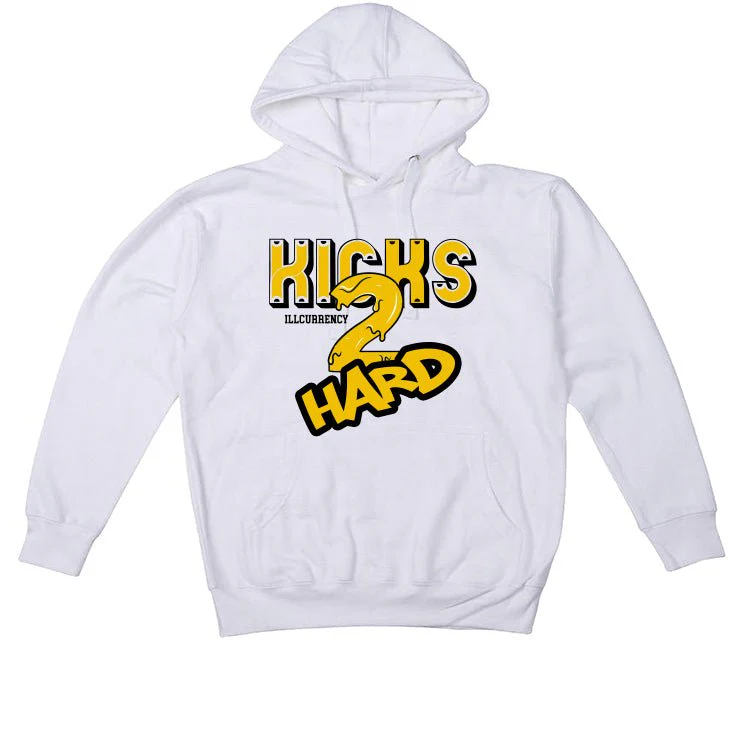 Air Jordan 1 High OG “Yellow Ochre” | illcurrency White T-Shirt (Kicks 2 Hard) - Image 3