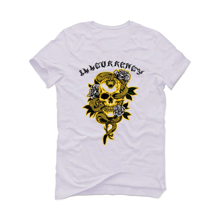 Air Jordan 1 High OG “Yellow Ochre” | illcurrency White T-Shirt (Skeleton Rose) - Image 2