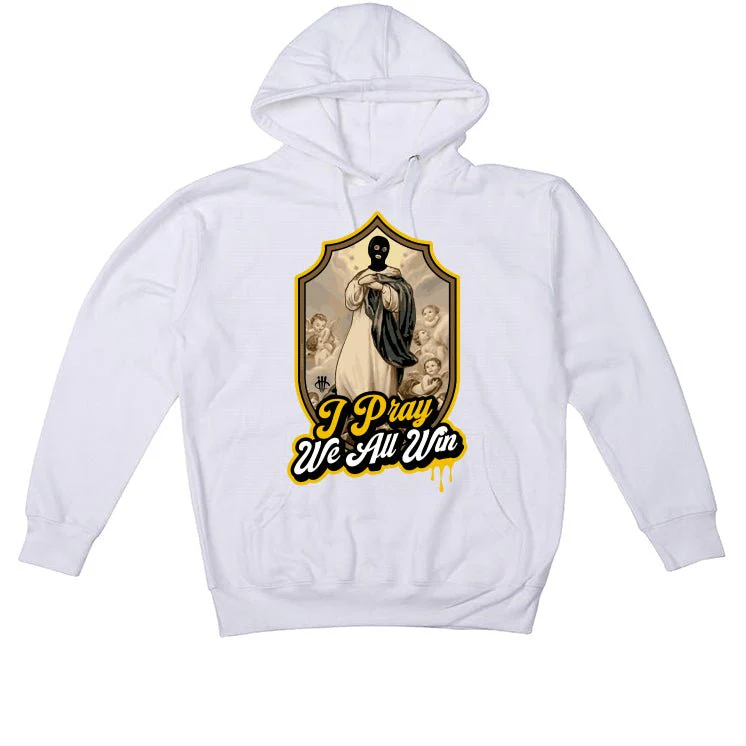 Air Jordan 1 High OG “Yellow Ochre” | illcurrency White T-Shirt (we all win) - Image 3